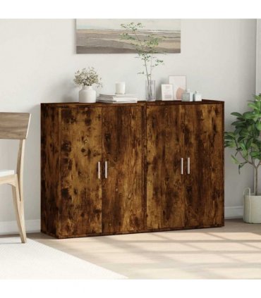 vidaXL Sideboards 2 pcs Smoked Oak 60x31x84 cm Engineered Wood