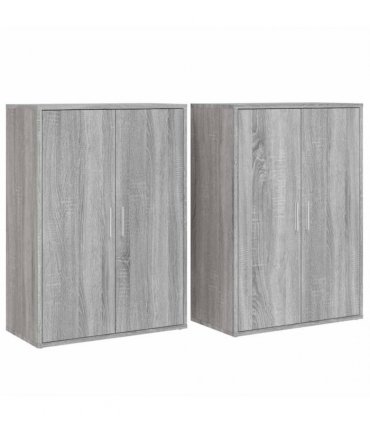 vidaXL Sideboards 2 pcs Grey Sonoma 60x31x84 cm Engineered Wood