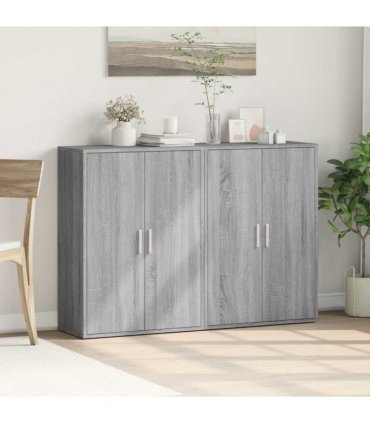 vidaXL Sideboards 2 pcs Grey Sonoma 60x31x84 cm Engineered Wood