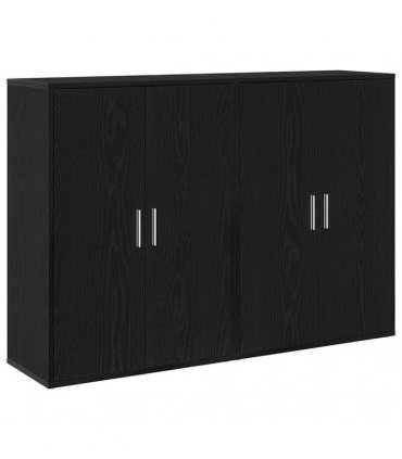 vidaXL Sideboard 2 pcs Black Oak 60 x 31 x 84 cm Engineered Wood