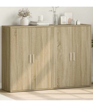 vidaXL Sideboards 2 pcs Sonoma Oak 60x31x84 cm Engineered Wood