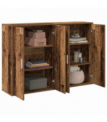vidaXL Sideboard 2 pcs Old Wood 60 x 31 x 84 cm Engineered Wood