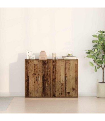 vidaXL Sideboard 2 pcs Old Wood 60 x 31 x 84 cm Engineered Wood