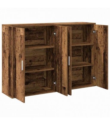 vidaXL Sideboard 2 pcs Old Wood 60 x 31 x 84 cm Engineered Wood