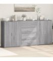vidaXL Sideboards 3 pcs Grey Sonoma 60x31x84 cm Engineered Wood