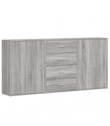 vidaXL Sideboards 3 pcs Grey Sonoma 60x31x84 cm Engineered Wood
