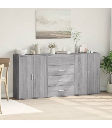 vidaXL Sideboards 3 pcs Grey Sonoma 60x31x84 cm Engineered Wood