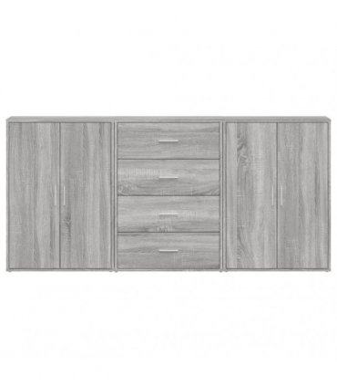 vidaXL Sideboards 3 pcs Grey Sonoma 60x31x84 cm Engineered Wood