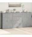 vidaXL Sideboards 3 pcs Concrete Grey 60x31x84 cm Engineered Wood
