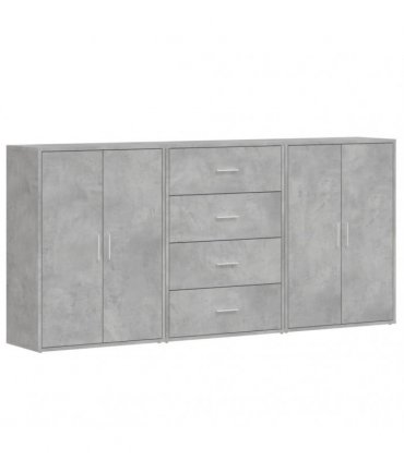 vidaXL Sideboards 3 pcs Concrete Grey 60x31x84 cm Engineered Wood