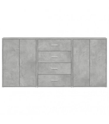 vidaXL Sideboards 3 pcs Concrete Grey 60x31x84 cm Engineered Wood