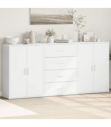 vidaXL Sideboards 3 pcs White 60x31x84 cm Engineered Wood
