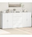 vidaXL Sideboards 3 pcs White 60x31x84 cm Engineered Wood