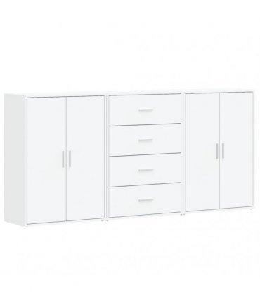 vidaXL Sideboards 3 pcs White 60x31x84 cm Engineered Wood