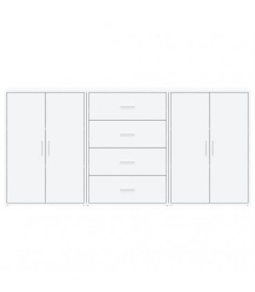 vidaXL Sideboards 3 pcs White 60x31x84 cm Engineered Wood