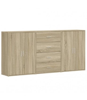vidaXL Sideboards 3 pcs Sonoma Oak 60x31x84 cm Engineered Wood