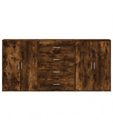 vidaXL Sideboards 3 pcs Smoked Oak 60x31x84 cm Engineered Wood