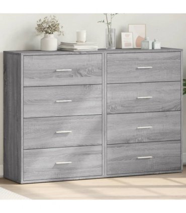 vidaXL Sideboards 2 pcs Grey Sonoma 60x31x84 cm Engineered Wood — V0671983088