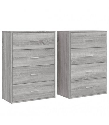 vidaXL Sideboards 2 pcs Grey Sonoma 60x31x84 cm Engineered Wood — V0671983088