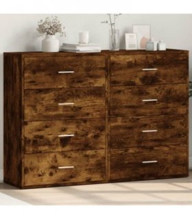 vidaXL Sideboards 2 pcs Smoked Oak 60x31x84 cm Engineered Wood — V0671983089
