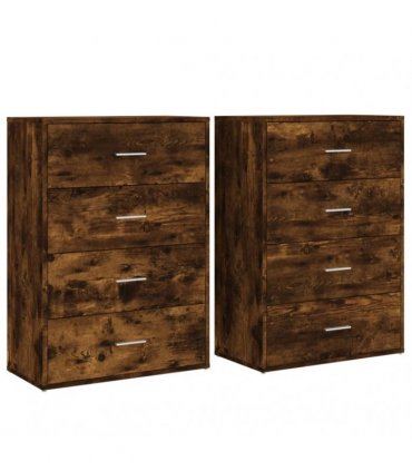 vidaXL Sideboards 2 pcs Smoked Oak 60x31x84 cm Engineered Wood — V0671983089