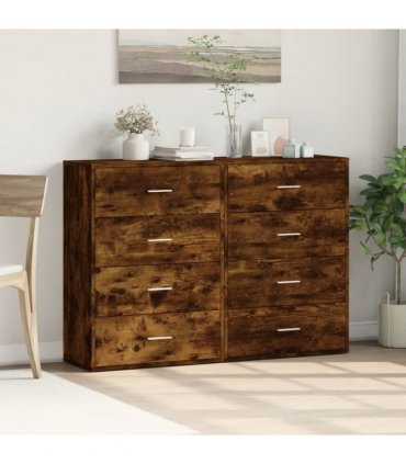 vidaXL Sideboards 2 pcs Smoked Oak 60x31x84 cm Engineered Wood — V0671983089