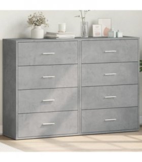 vidaXL Sideboards 2 pcs Concrete Grey 60x31x84 cm Engineered Wood — V0671983090