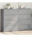 vidaXL Sideboards 2 pcs Concrete Grey 60x31x84 cm Engineered Wood — V0671983090