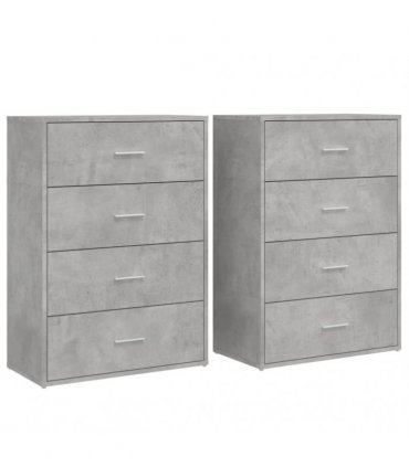 vidaXL Sideboards 2 pcs Concrete Grey 60x31x84 cm Engineered Wood — V0671983090