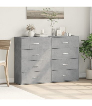 vidaXL Sideboards 2 pcs Concrete Grey 60x31x84 cm Engineered Wood — V0671983090