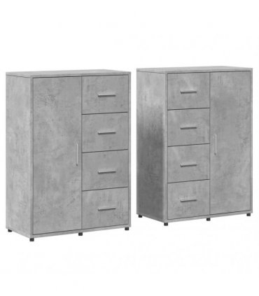 vidaXL Sideboards 2 pcs Concrete Grey 60x31x84 cm Engineered Wood — V0671983095