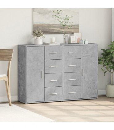 vidaXL Sideboards 2 pcs Concrete Grey 60x31x84 cm Engineered Wood — V0671983095
