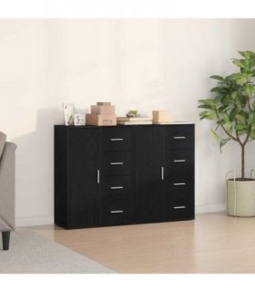 vidaXL Sideboard 2 pcs Black Oak 60 x 31 x 84 cm Engineered Wood — V0671983096
