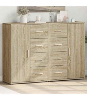 vidaXL Sideboards 2 pcs Sonoma Oak 60x31x84 cm Engineered Wood — V0671983097