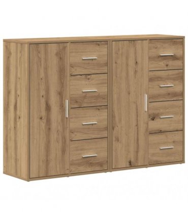 vidaXL Sideboard 2 pcs Artisan Oak 60 x 31 x 84 cm Engineered Wood — V0671983098