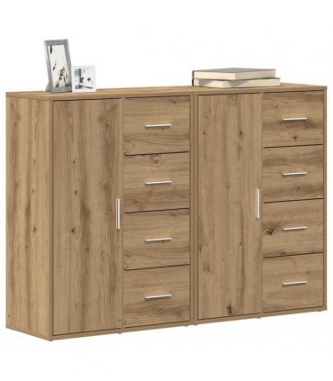 vidaXL Sideboard 2 pcs Artisan Oak 60 x 31 x 84 cm Engineered Wood — V0671983098