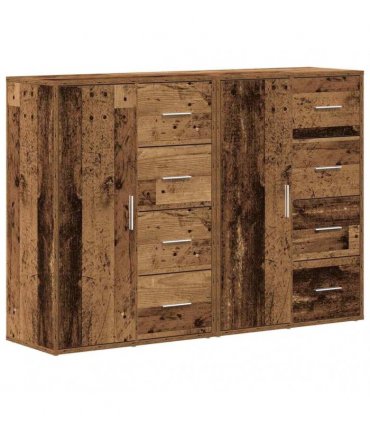vidaXL Sideboard 2 pcs Old Wood 60 x 31 x 84 cm Engineered Wood — V0671983100