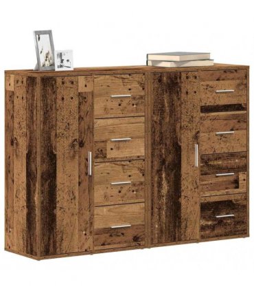vidaXL Sideboard 2 pcs Old Wood 60 x 31 x 84 cm Engineered Wood — V0671983100