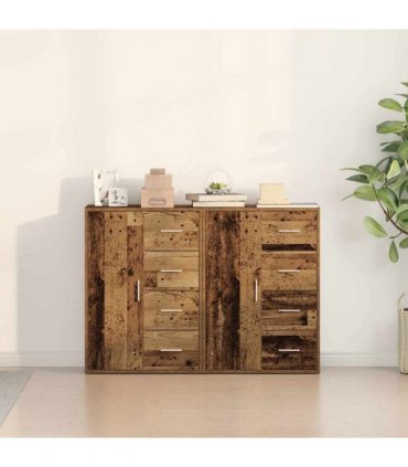 vidaXL Sideboard 2 pcs Old Wood 60 x 31 x 84 cm Engineered Wood — V0671983100
