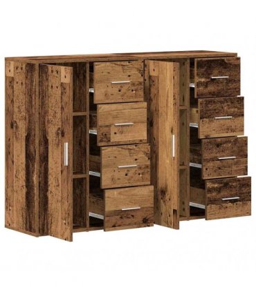 vidaXL Sideboard 2 pcs Old Wood 60 x 31 x 84 cm Engineered Wood — V0671983100