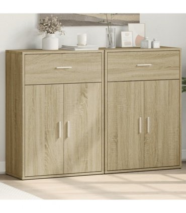 vidaXL Sideboards 2 pcs Sonoma Oak 60x30x84 cm Engineered Wood