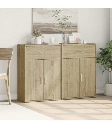 vidaXL Sideboards 2 pcs Sonoma Oak 60x30x84 cm Engineered Wood
