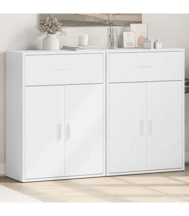 vidaXL Sideboards 2 pcs White 60x30x84 cm Engineered Wood
