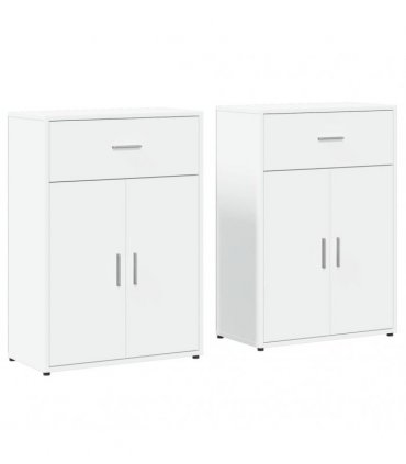 vidaXL Sideboards 2 pcs White 60x30x84 cm Engineered Wood
