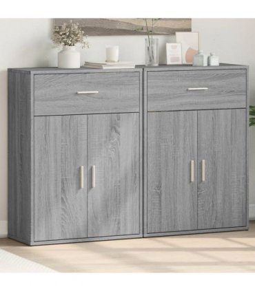 vidaXL Sideboards 2 pcs Grey Sonoma 60x30x84 cm Engineered Wood