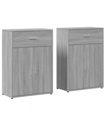 vidaXL Sideboards 2 pcs Grey Sonoma 60x30x84 cm Engineered Wood