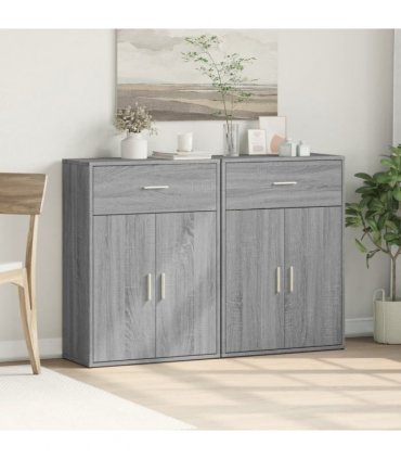 vidaXL Sideboards 2 pcs Grey Sonoma 60x30x84 cm Engineered Wood