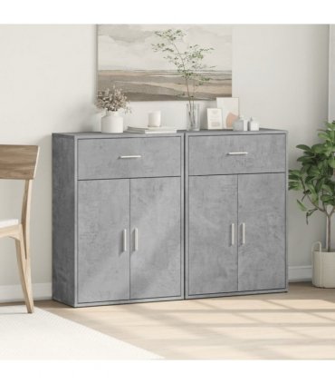 vidaXL Sideboards 2 pcs Concrete Grey 60x30x84 cm Engineered Wood