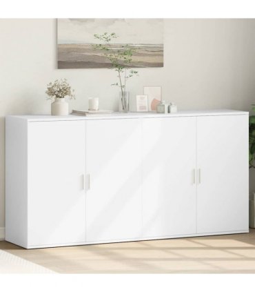 vidaXL Sideboards 2 pcs White 79x38x80 cm Engineered Wood
