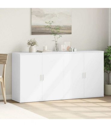 vidaXL Sideboards 2 pcs White 79x38x80 cm Engineered Wood